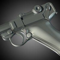 Modelling a Luger P08 using Subdivision Surfaces in Maya – Day 1