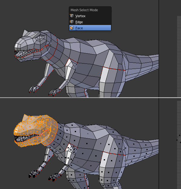 Modeling, UVmapping And Texturing A Low Poly T-Rex In Blender