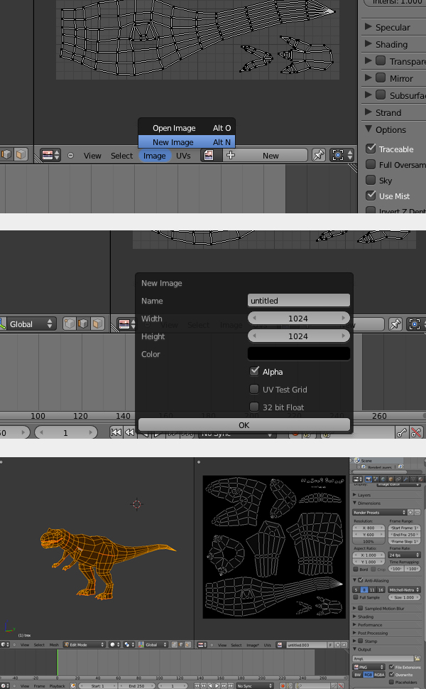 Modeling, UVmapping And Texturing A Low Poly T-Rex In Blender