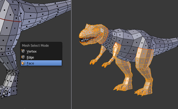 Modeling, UVmapping And Texturing A Low Poly T-Rex In Blender