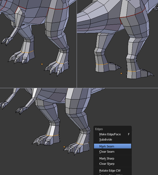 Modeling, UVmapping And Texturing A Low Poly T-Rex In Blender