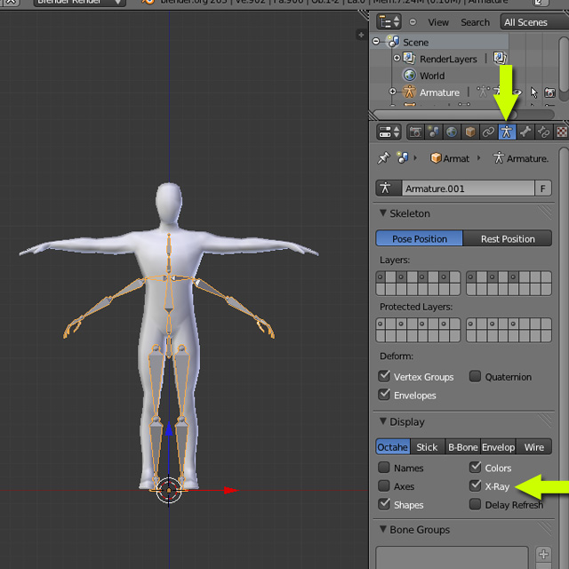 Blender Tutorial Create a walk cycle with rigify - animation skinning weight painting