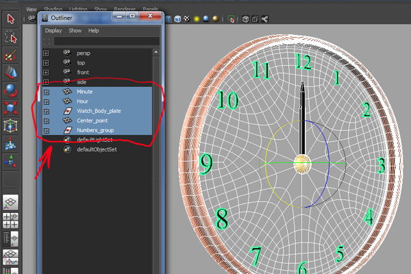 Tutorial Creating A Simple Animated Clock In Maya Using Expressions